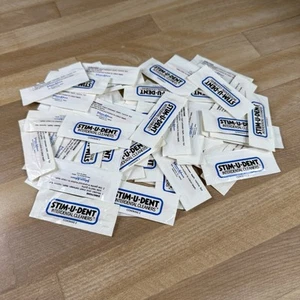 VTG 1980s Stim-U-Dent Johnson & Johnson Plaque Removers Wood 65 Packs 130 Picks - Picture 1 of 5