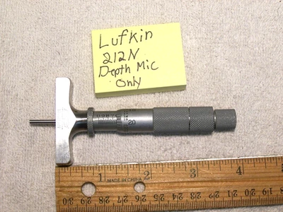 Lufkin 深度千分尺编号 212N 复古 1 英寸规格美国 — 第 1/3 张图片