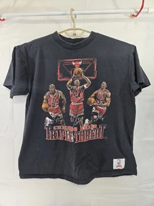 90's Vintage Chicago Bulls Triple Threat T Shirt Jordan Grant Pippen Size L - Picture 1 of 11