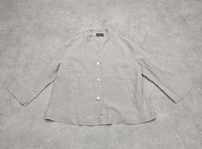 Oska Jacket Womens Size 1 Linen Button Up Relaxed Lagenlook Minimalist UK 12 14 - Image 1 of 4