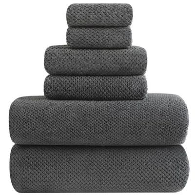 Juego de 6 toallas de baño extra grandes de 29x59 pulgadas de microfibra súper suaves de secado rápido T... Foto 1 de 4