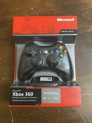 Microsoft Xbox 360 OEM Wireless Controller windows 1403 black windows NEW - Image 1 of 4