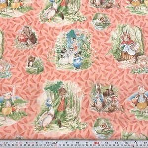 Beatrix Potter 2007 Quilting Treasures Cotton Fabric by the HALF YARD 18" x 44" - Picture 1 of 2