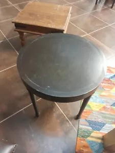Mesa redonda marroquí de madera 60 x 60cms de alto, desgaste en la parte superior - Imagen 1 de 1