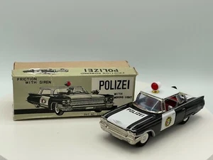 Vintage Ichiko Japan Tin Friction Polizei/Police Cadillac Car Nice! w/ Box - Picture 1 of 12