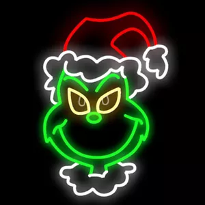 Christmas Green Elf Face Rope Light Motif 70 x 47cm LED Silhouette IP54 - Picture 1 of 8