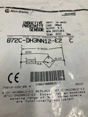 AB 872C-DH3NN12-E2 "New" Proximity Sensor "Fast Shipping" - Image 1 of 3