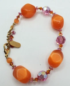 Dabby Reid Armband Halbedelstein ein Kristallarmband orange ein rosa Armband - Bild 1 von 5
