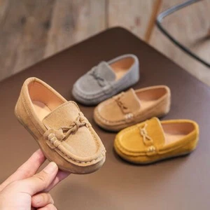 Boys Kids Wedding Party Dress Shoes Toddlers Smart Garden Casual School Loafers - Picture 1 of 17