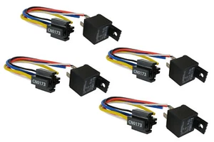 LOTE DE 4 RELÉ TEMCo 12V 30 Amp Bosch Estilo S con Arnés Toma SPDT Automotriz - Imagen 1 de 12