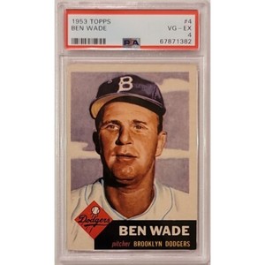 1953 Topps Ben Wade #4 PSA 4 VG-EX Brooklyn Dodgers 💥