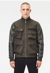Chaqueta de Cuero Universitario G Star para Hombre Multi Bolsillo NUEVA XL RARA - Imagen 1 de 4