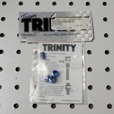 Trinity RC ~ 5mm ~ Adjustable Body Mount Post Toppers Blue Anodized Aluminum NOS - Image 1 of 2