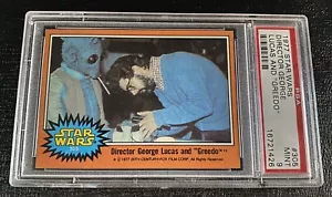 PSA 9 1977 Topps Star Wars George Lucas Rookie Card 305 Director And Greedo Mint - Picture 1 of 3