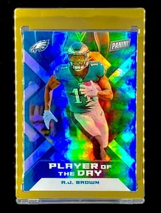 AJ BROWN RAINBOW FOIL REFRACTOR HOLO PANINI Player of Day SUPER BOWL - EAGLES - Picture 1 of 5