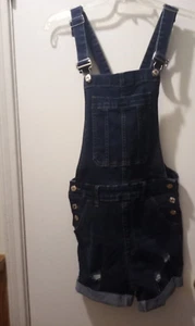 Denim Bib Shorts Women/Teens M Excellent Cond. Some Spandex Shein - Picture 1 of 5