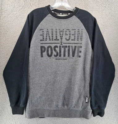 Sudadera DGK Negativa 2 Positiva Para Hombre Pequeña Gris Patinador Gueto Skateboarding Foto 1 de 4