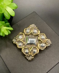 Signed JEM Sterling Silver Abstract Designer Convertible Pendant / Brooch Pin - Picture 1 of 6