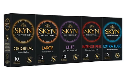 SKYN latexfreie Kondome Original Elite Extra Feucht Intense Feel Large Groß XXL - Bild 1 von 4
