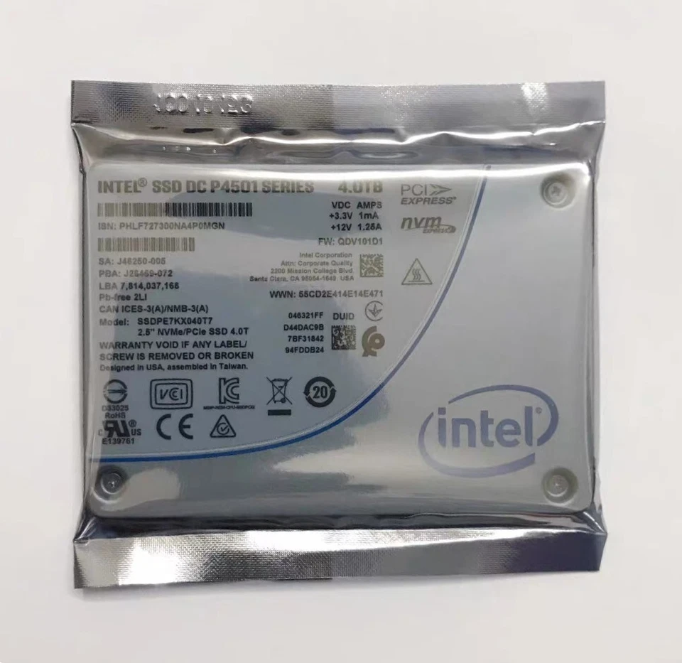 Intel SSD DC P4501 Series 4TB SSDPE7KX040T7 2.5" NVMe/PCIe U.2 Solid State Drive - Image 1 of 1