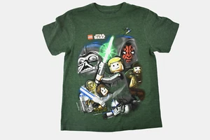 Lego Star Wars Youth Boys Darth Maul, Luke Skywalker Green Shirt New S(8) - Picture 1 of 3