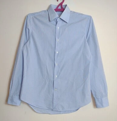 Salvatore Ferragamo Hombre Camisa Algodón Cuadros, Hecha en Italia, Solapa 41/16 Foto 1 de 4