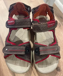 RICOSTA MURRAY BOYS LEATHER BROWN RED OPEN TOE SANDALS EU 30 UK 12 SALE £16.99 - Picture 1 of 3