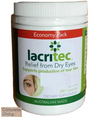 Lacritec 200 Capsules Relief From Dry Eyes & Eye Strain, DHA and EPA Omega 3 - Image 1 of 4