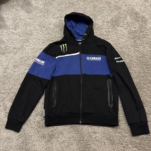 Monster X Yamaha Factory Racing Medium Full Zip Up Hoodie MOTORCROSS Blue - Picture 1 of 12
