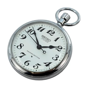 Vintage 1978 Seiko Precision Second Setting 4/0s 17j Pocket Watch 6310-0010! - Picture 1 of 5