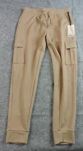 Kyodan Womens Medium Warm Taupe Cargo Joggers Tapered Legs Drawstring NEW - Picture 1 of 18