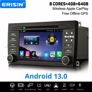 4+64GB Android 14 Autoradio DAB+ WiFi 8 Kern Navi CarPlay CD USB Porsche Cayenne - Bild 1 von 22