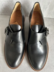 PAUL SMITH Women’s Black Leather Block Heel Full Shoes Size UK 4 EU 37 NEW - Picture 1 of 11