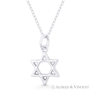 Collar Judaica Dije Estómago Judío Estrella de David en Plata Esterlina 925 - Imagen 1 de 1