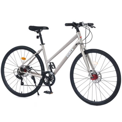 Bicicleta de carretera 700C, híbrida de 7 velocidades, freno de disco para hombre y mujer, bicicleta de ciudad Foto 1 de 4
