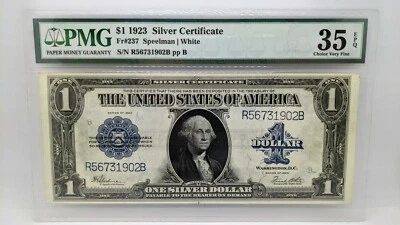 1923 $1 Silver Certificate - PMG 35 EPQ - Fr#237 - Large Size Note - Image 1 of 4