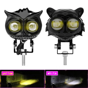 LED Motorcycle Driving Fog Lights Dual Color Amber/White for Boat Truck Car - Picture 1 of 21