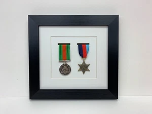Military World WarSport Medal Display 3D Box Frame for two medal in white mount - Picture 1 of 7