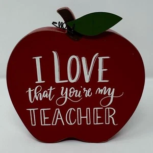 Designs By Kathy, I Love That You’re My Teacher, Apfel Deko, Schule, Holz - Bild 1 von 9