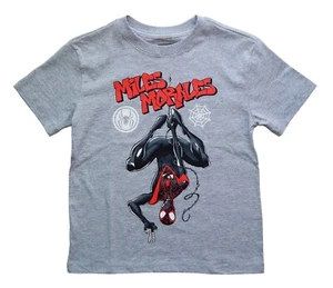 Camiseta activa Spider-Man Miles Morales gris algodón para niños talla 5 o 6 NUEVA $16 - Imagen 1 de 1