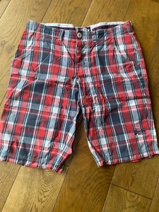 Superdry Men’s Shorts, Size Medium, Red/White/ Blue Check, Used - Picture 1 of 5