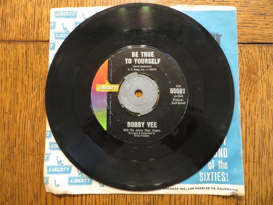 Bobby Vee – Be True To Yourself - 1963 - Liberty 55581 7" Single VG/Generic Foto 1 de 4