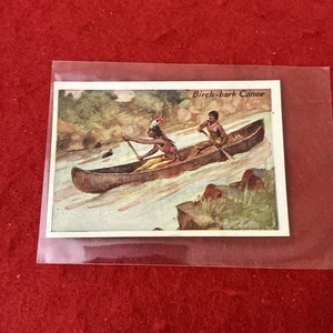 Tarjeta de tabaco 1929 Sarony "Envíos de todas las edades" canoa corteza de abedul #4 EX - Imagen 1 de 3