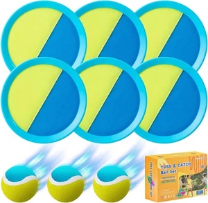 Kids Toys - Outdoor Games, Beach Toys, Toss and Catch Ball Set, Light Blue - Picture 1 of 7
