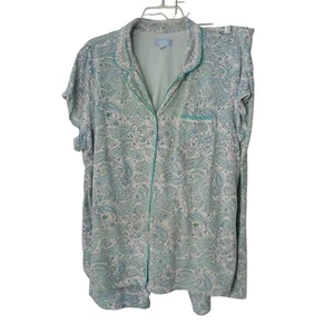 Charter Club Pajama Set Womens 2X Paisley Print Short Sleeve & Capri Pants #I-1 - Picture 1 of 12