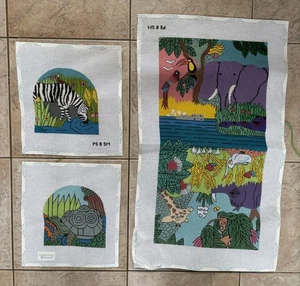 3 lienzos bordados a punta de aguja sin terminar colección Elizabeth Turner - Imagen 1 de 3