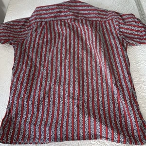Gitman Bros Vintage Button Down Shirt Medium Red Blue Asian Characters (?) - Picture 1 of 1