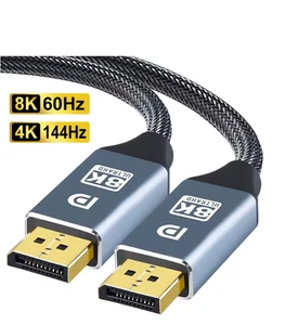 Display Port to Display Port Cable 1.4 DP to DP 8K 60Hz 4K 120Hz HS Video Audio - Picture 1 of 5