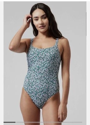 Athleta Womens Small Hermosa Ditsy Floral One Piece Flower Swimsuit Purple Lined - Image 1 of 4