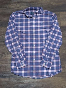 Vineyard Vines Shirt Men Large Blue Whale Tartan Plaid Long Sleeve Button up - Picture 1 of 7